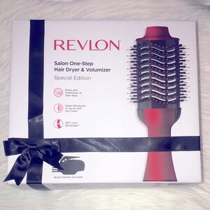 NEW Revlon Salon One-Step Original 1.0 Hair Dryer Hot Air Brush Red Holiday
